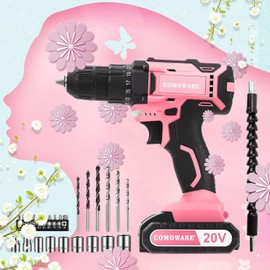 COMOWARE Taladro Eléctrico Inalámbrico 20V 2 Velocidades Variables 0-350 Y 0-1300 Rpm 251 Posiciones Y 34 Brocas