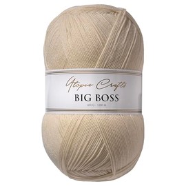 Utopia Crafts Big Boss 400g Filato Acrilico Maglia & Uncinetto – 1200m Gomitolo, Lavabile Lavatrice, Oeko-Tex Certificato, per Maglioni, Coperte, Sciarpe & Cappelli (Naturale)