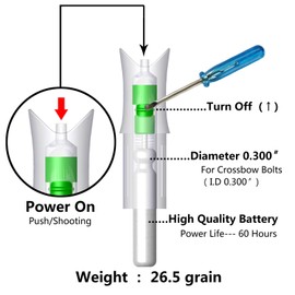 XHYCKJ 6PCS Lighted Nocks for Crossbow Bolts with 0.300"/ 7.62mm Diameter,Screwdriver Included (Green)