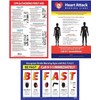 Workplace Safety Posters 3-Pack: FAST Stroke Signs, Heart Attack Symptoms,