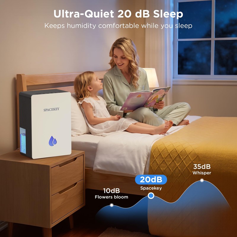 Dehumidifiers for Home, 95 OZ Water Tank Dehumidifier with Drain
