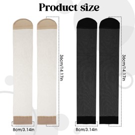 6 Pair Sheer Nylon Ankle Socks for Women Black Apricot Nude Crew Stocking Ultra Thin See Through Calf High Socks for Women