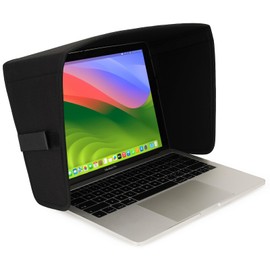 Laptop Sun Shade for Outdoor Work, Light Weight Computer Privacy Hood & Glare Shield, Foldable Shield Cover (L)