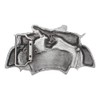 Pistol Belt Buckle for Men - Playing Cards, Double Pistol
