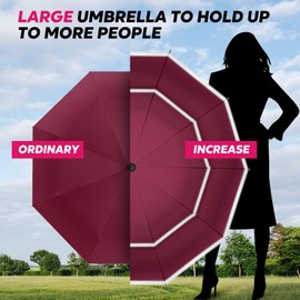 ZUOYOUZ Windproof Umbrella Large Compact Travel Umbrella,Automatic Folding Umbrella for Rain,10 Ribs Portable Backpack Purse Umbrella Gifts