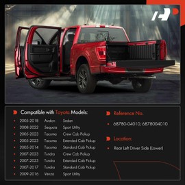 A-Premium Door Hinge Assembly Compatible with Toyota Tacoma 2005-2023, Tundra 2007-2023, Avalon 2005-2018, Venza 2009-2016, Sequoia 2008-2022, Rear Left Driver Lower Side