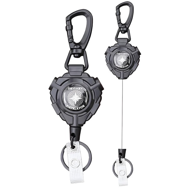 Retractable Keychain 2 Pack – Heavy Duty Carabiner Badge Reels