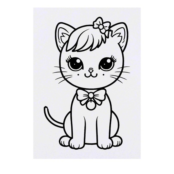 'Cute Kitty' Temporary Tattoo - Water Resistant, Skin-Safe, Non-Toxic Transfer