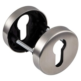 Gedotec Cylinder rosette stainless steel matt door rosette round - H8250 | door panel PZ cylinder room doors | key escutcheon stainless steel solid | 1 pair - rosette pair cover including mounting