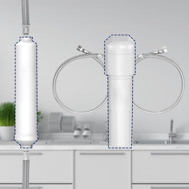 Solimeta Push-To-Connect Stainless Steel Hose Kit for Under Sink Water