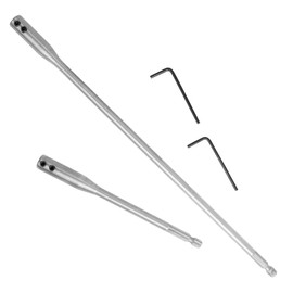 Gasea 2 Pcs 1/4 Extension Drill Bit Set, 6 and 12 Inches High Carbon Steel Wood Spade Bit Extension with Wrench Keys