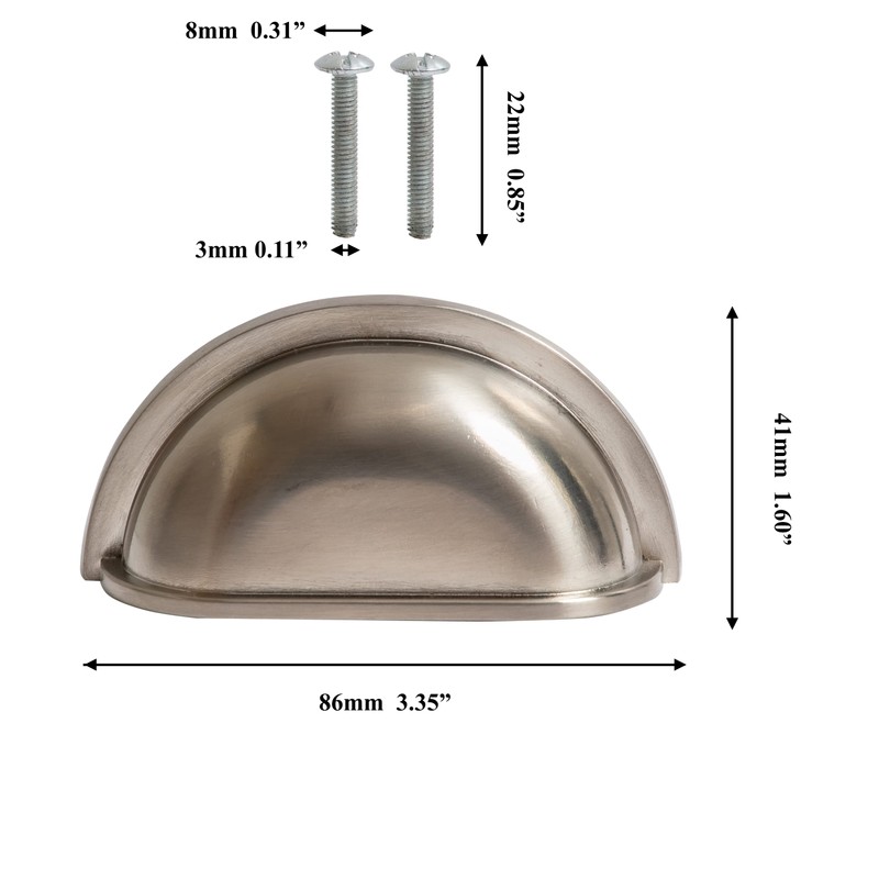 HARMAC HOUSE Cabinet Cup Handles 10 Pack Shell Shape Cupboard