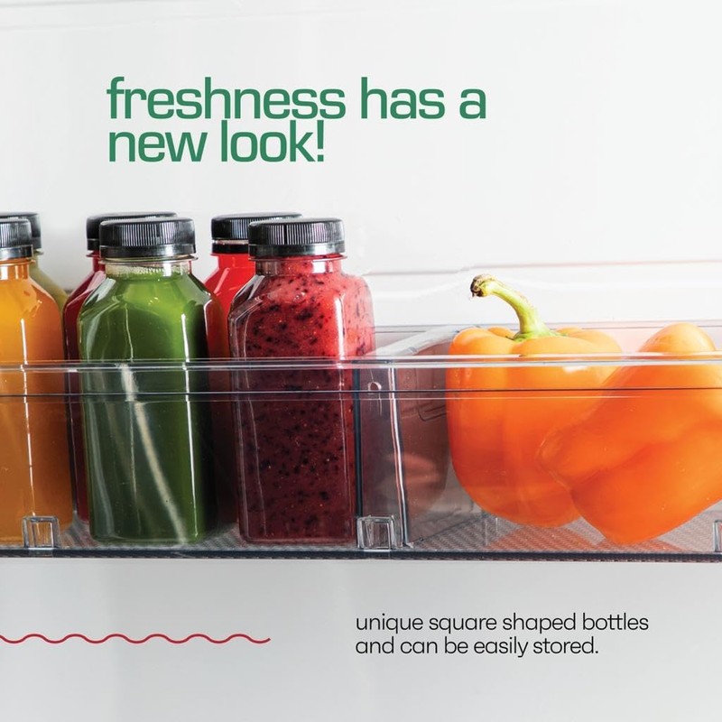 DECADORN 8oz 12pcs Plastic Bottles With Caps - Juicing Bottles