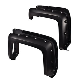 PIT66 Fender Flares, Compatible with 2014-2018 Chevy Silverado 2500HD 3500HD Fleetside 78.8" / 97.6" / 97.8" Bed, Not Compatible with Dually Models and Short Bed Models, Smooth Rivet Style