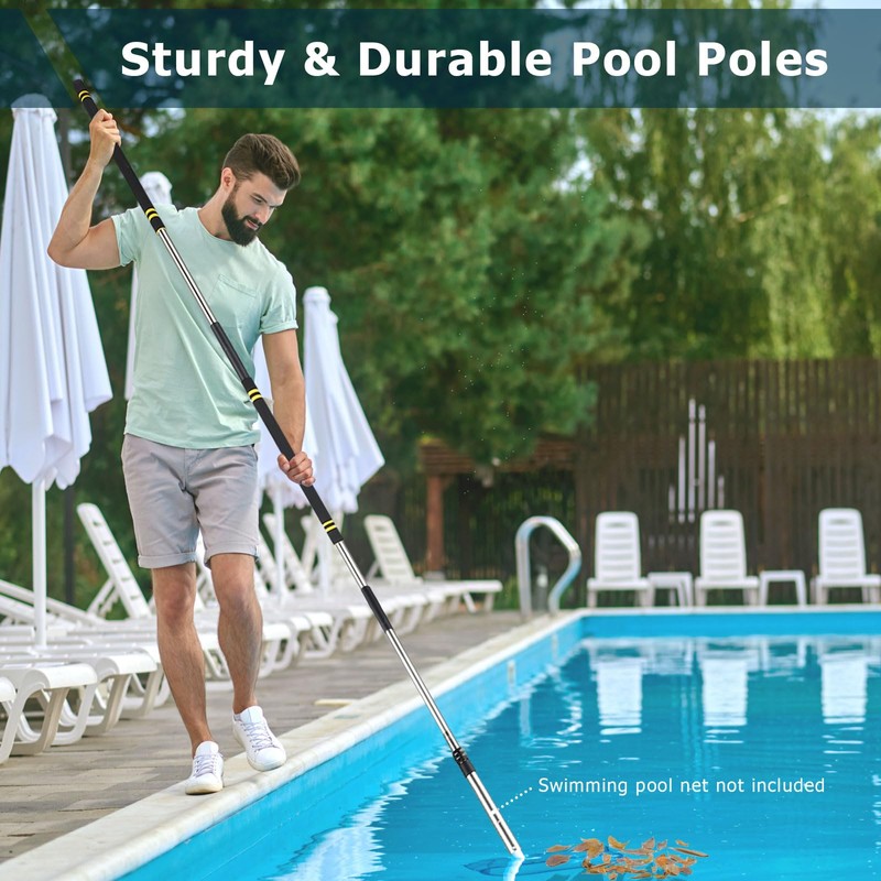 Greeily Pool Extension Pole, 3-11.8Ft Pool Poles for Cleaning Heavy