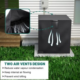 Mokani Air Conditioner Cover, AC Cover for Outside Units, 30x30x32in Heavy Duty 420D Oxford Square Air Conditioner Covers, Waterproof Windproof and Snowproof Design