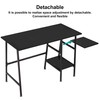 VECELO 43.1 Inch Computer Desk Home Office Black Study Desk