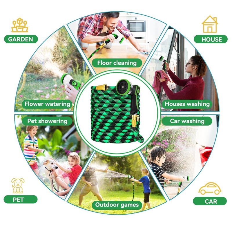 75FT NON-EXPANDABLE Garden Hose Ultra Lightweight Hose & Flexible Water