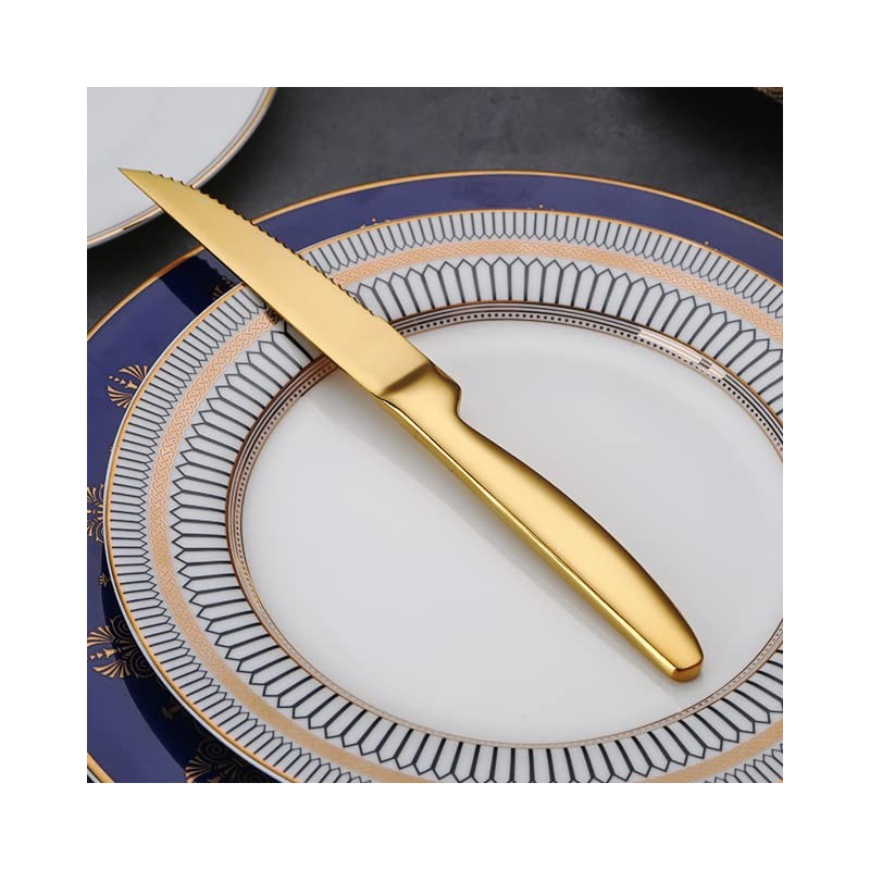 TAFAAL Stainless Steel Steak Knives, Corrosion Resistant, Serrated Sharp Blade,