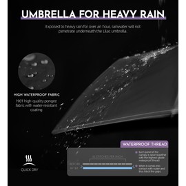 LILAC Travel Mini Umbrella Compact Small & Portable, Windproof umbrellas for rain with Quickdraw sleeve for Backpack, Durable Easy Open Close, Reflective Thread Design for Night Safety Men & Women