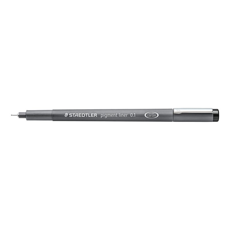 Staedtler 308 01-9 Pigment Liner Black 0.1mm 10 Rollerball Pens