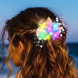 Asooll Light Up Mermaid Hair Clip Led Costume Headpiece Under the Sea Hair Accessories for Women
