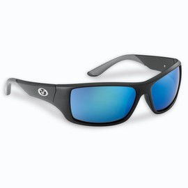 Flying Fisherman Triton Polarized Sunglasses with AcuTint UV Blocker for Fishing and Outdoor Sports, Matte Black Frames/Smoke-Blue Mirror Lenses