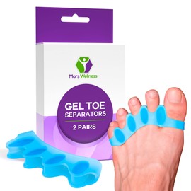 Mars Wellness Gel Toe Separators - Universal Toe Spreaders Straighteners to Relieve Foot Pain, Fix Overlapping & Correct Bunions - 2 Pairs