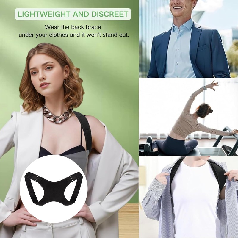 Posture Corrector for Back Support, Adjustable Shoulder Posture Brace for