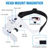 YOCTOSUN Magnifying Glasses with 4 LED Lights, Headband Magnifier with