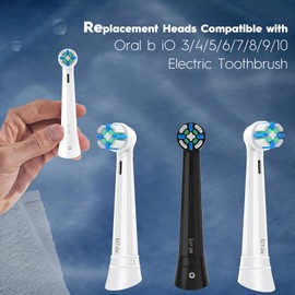 MOFELE Intelligent Cleaning IO Replacement Heads Compatible with Oral B iO 2/3/4/5/6/7/8/9/10 Series Electric Toothbrush, Brush Heads with Deep Cleaning and Sensitive Care,10 Pack Black/White
