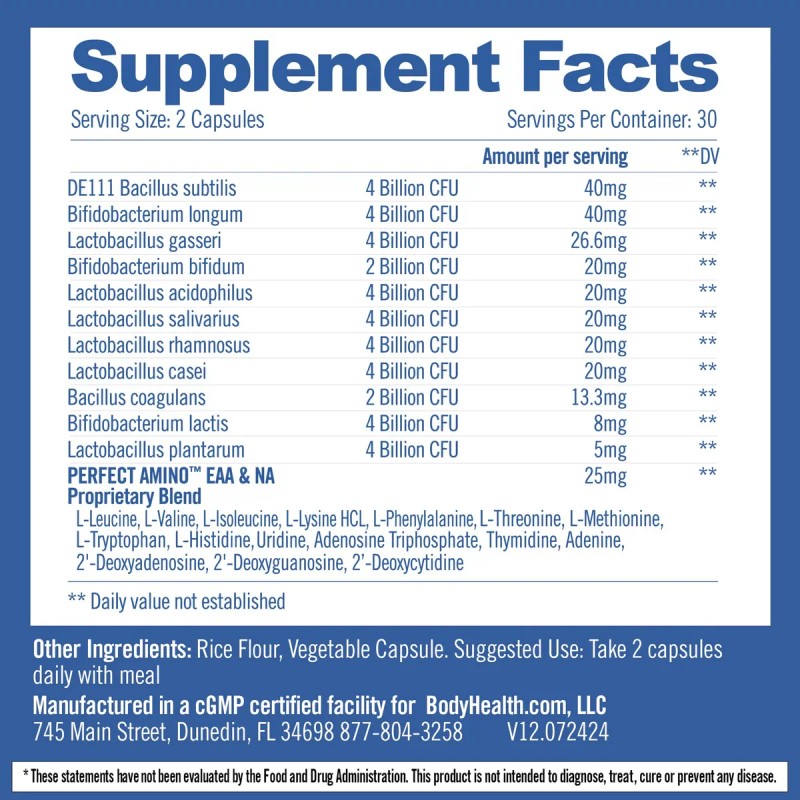 Bodyhealth Probiótico Perfectamino 60 Cápsulas