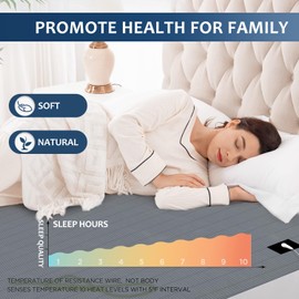 Grounding Mat for Bed, Grey Conductive Grounding Mat Improving Sleep Natural Wellness, Silver Grounding Mat Earthed for Reducing Pain with 15 Feet Grounding Cord (76"*80")