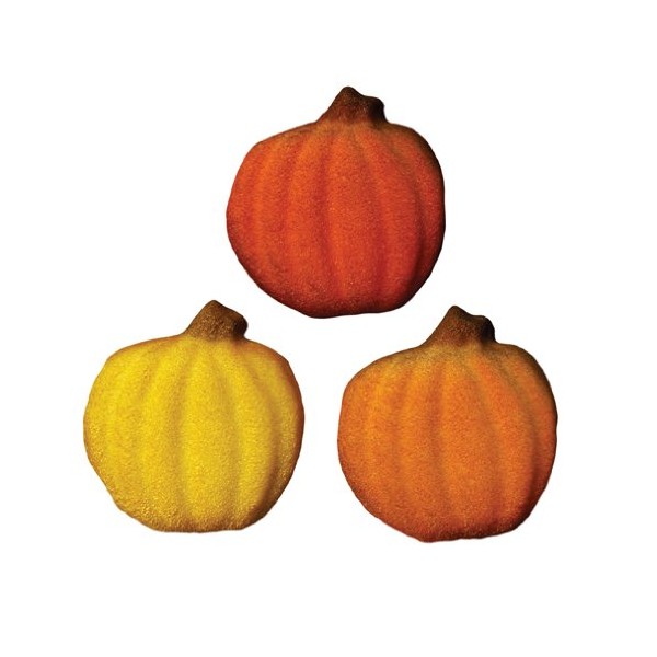 Fall Halloween Shimmer Pumpkins Sugar Decorations Cookie Cupcake Cake 12 Count