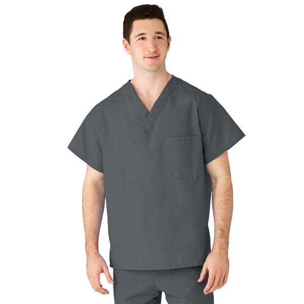 Medline 610NCC4XL-CM AngelStat Unisex Reversible V-Neck Scrub Top with 2
