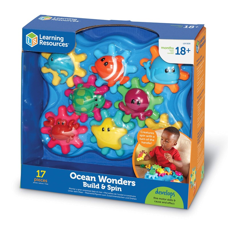 Learning Resources Ocean Wonders Build & Spin, Gears Toy &