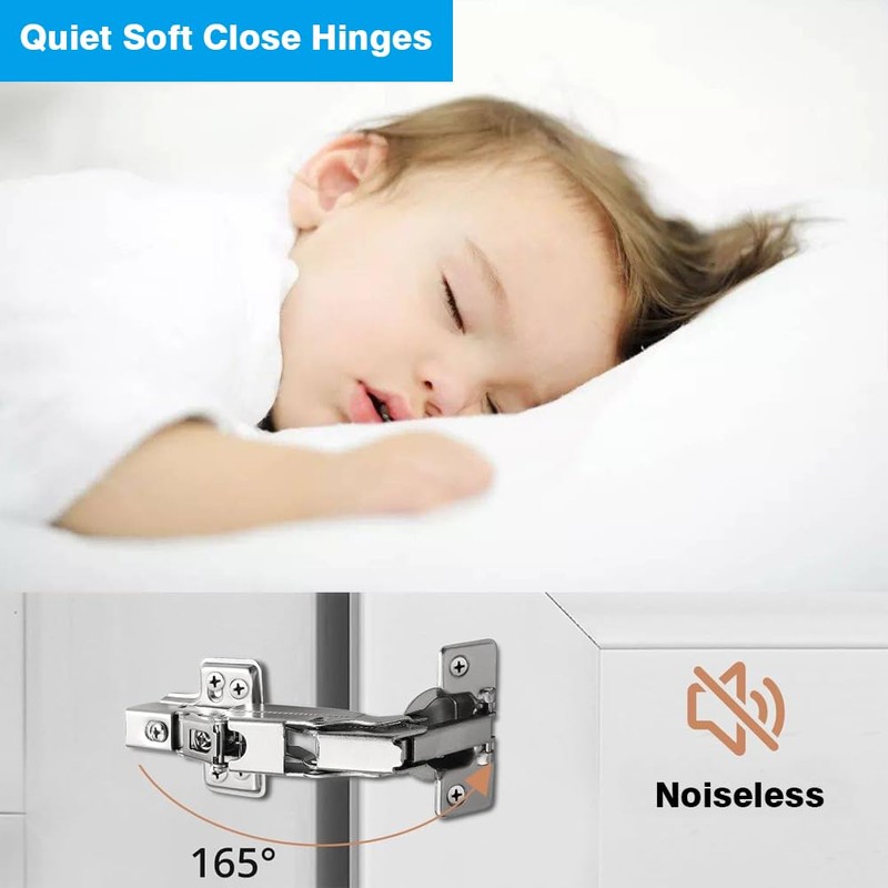 10 PCS Soft Close Cabinet Hinges Cold Rolling Door Hinge