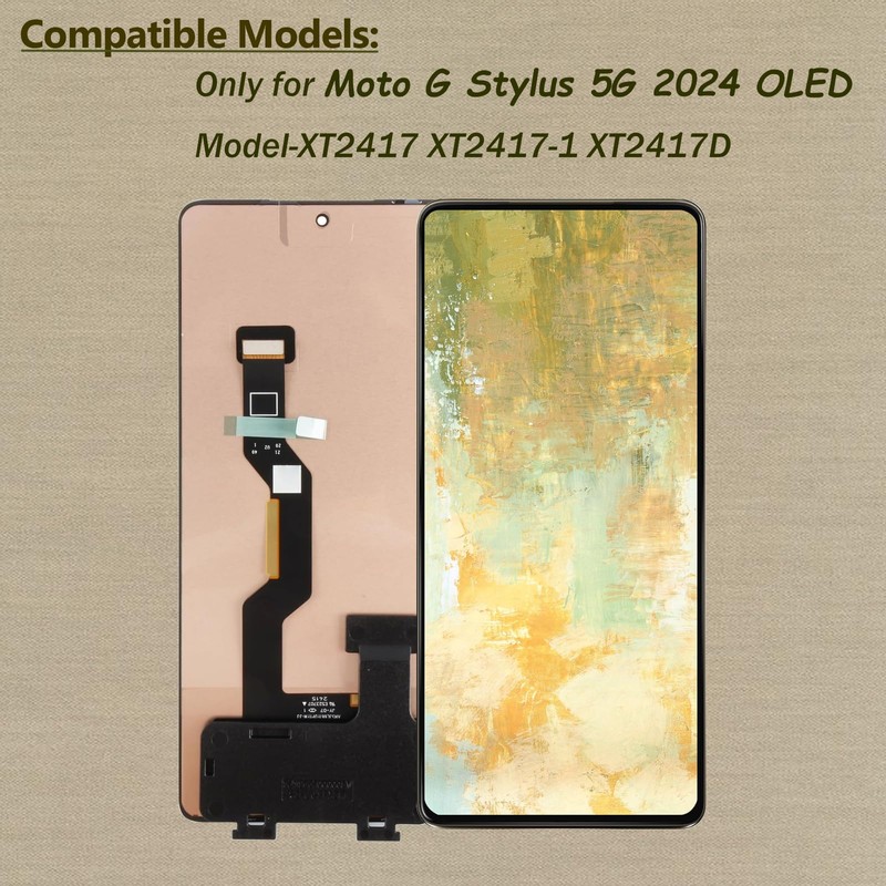 OLED for Motorola G Stylus 5G 2024 Screen Replacement 6.7