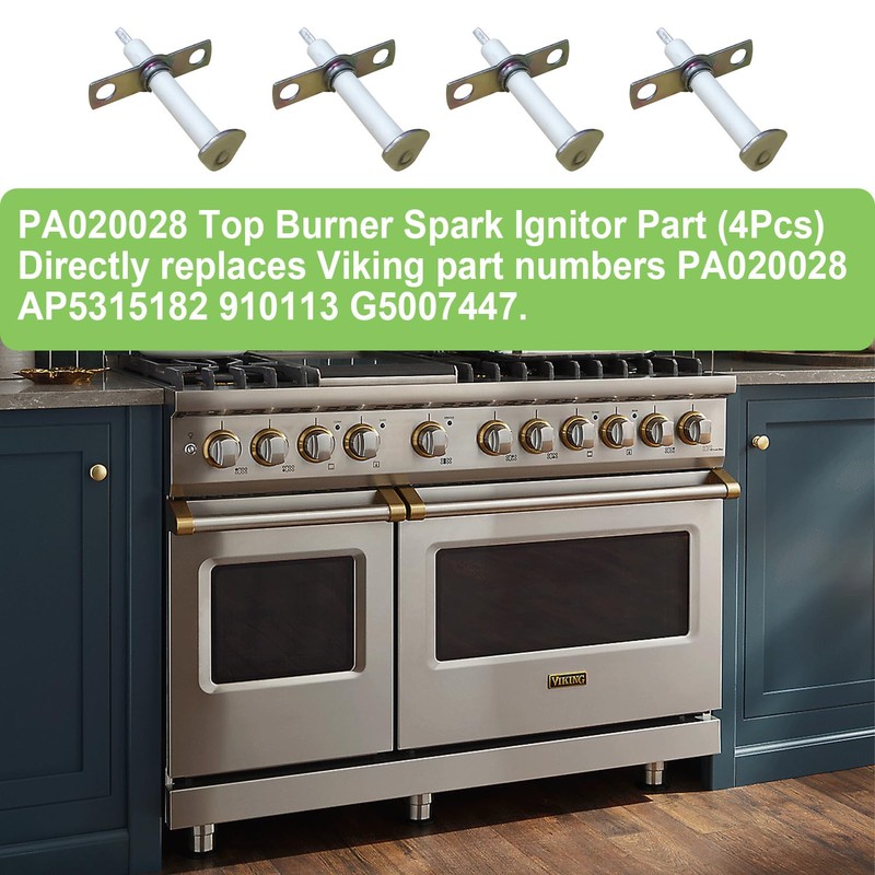 PA020028(4Pcs) Top Burner Spark Ignitor Replacement for Viking Stoves &