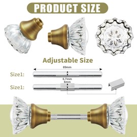 newliplace 1 Pack Glass Door Knobs Interior Mortise Lock Replacement Set with Spindle, Vintage Crystal Door Knobs for Replacing Broken Old Antique Lock Sets on Interior Door, Antique Brass Finish