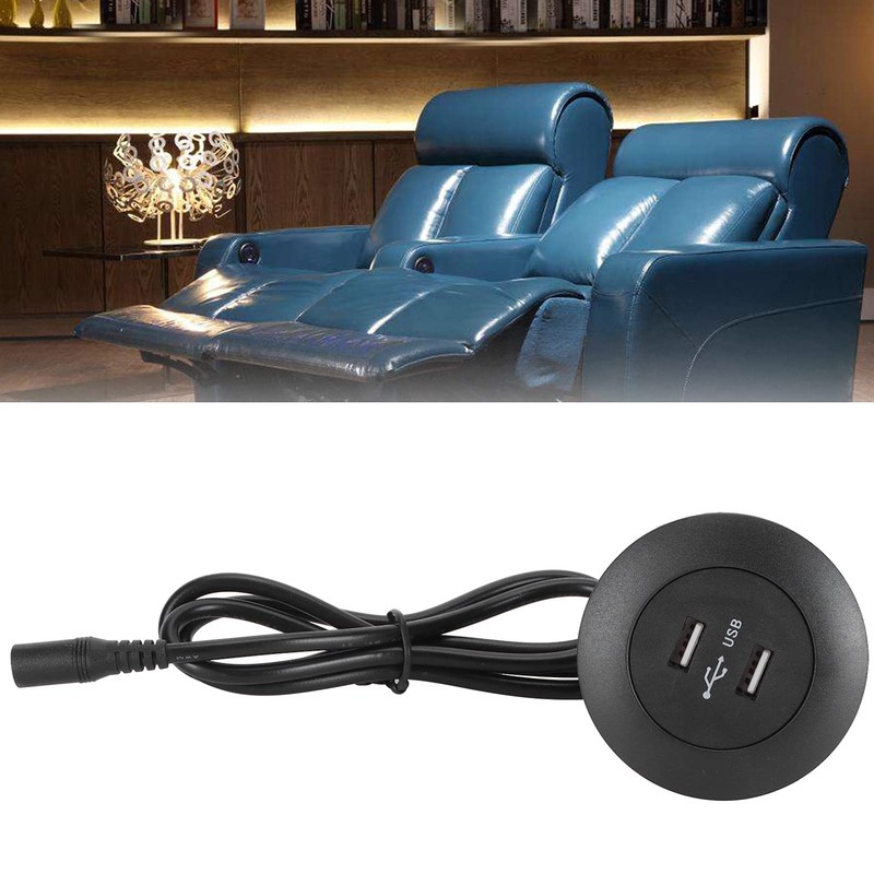 Dual USB Socket, Electric Recliner Chair Sofa Replacement Button Round