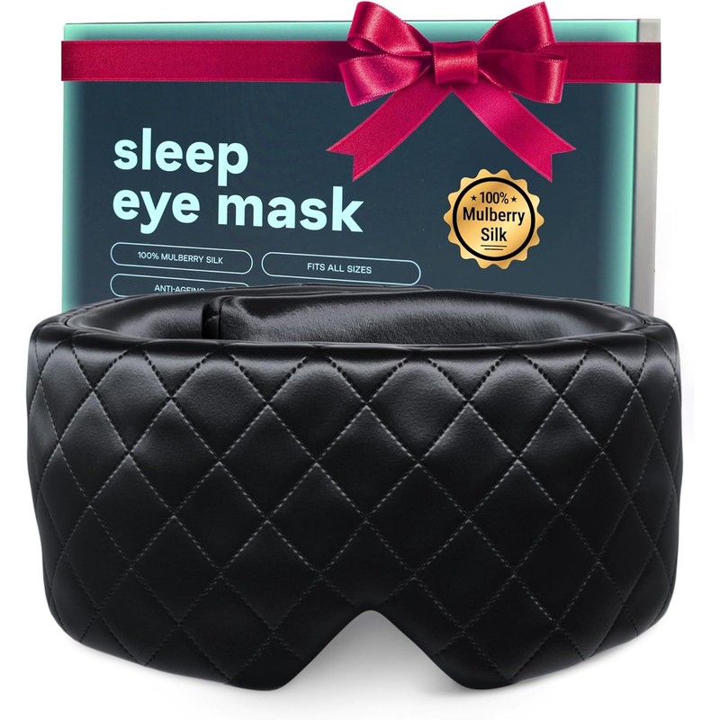 100% Mulberry Silk Sleep Mask – Total Blackout Eye Mask