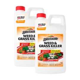 Spectracide Weed & Grass Killer Concentrate, Use On Driveways, Walkways and Around Trees & Flower Beds, 64 fl Ounce (Pack of 2)