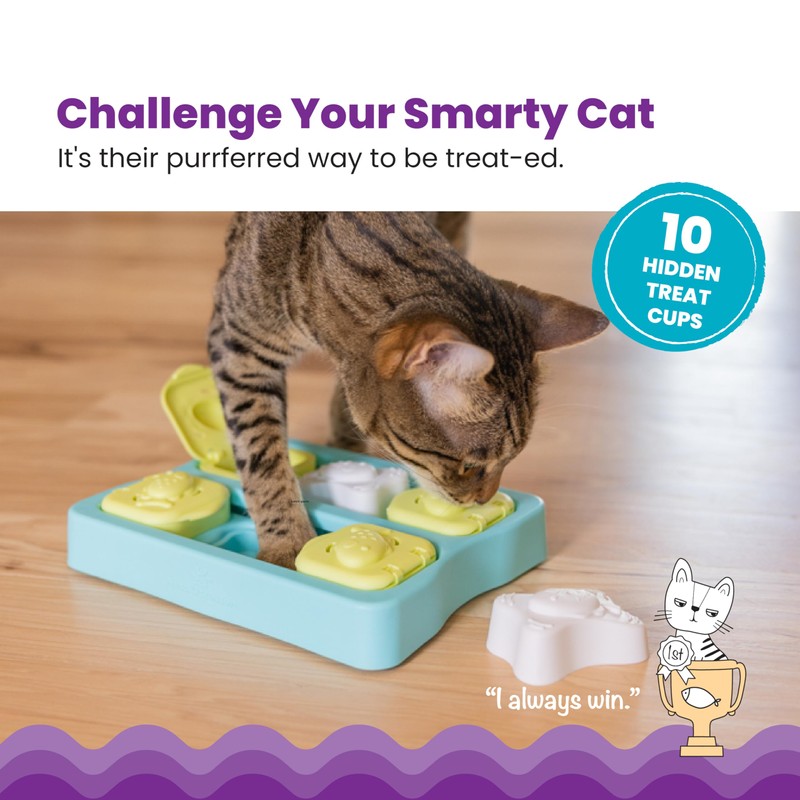 Catstages Kitty Cube Puzzle Interactive Cat Treat Puzzle Cat Toy,