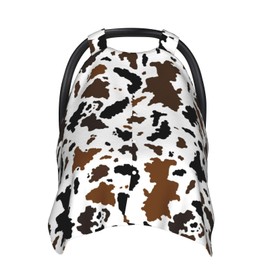 Western Cow Print Baby Car Seat Canopy Cover Multi Use Nursing Cover for Mom Nursing Covers Newborn Cow Print Shower Gift