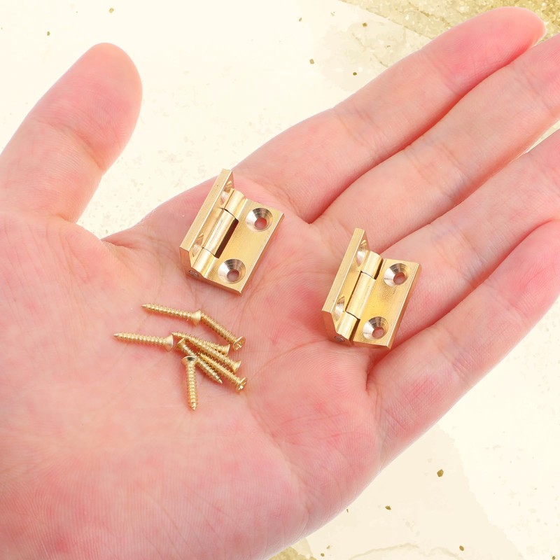 2Pcs Mini Solid Brass Hinges 90 Degree Jewelry Box Hinges