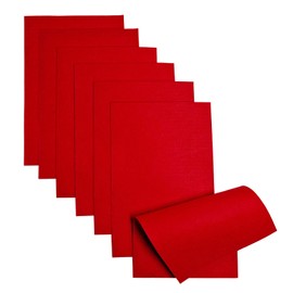 Jtnohx Soft Felt Sheets, Color Felt Fabric for Sewing, 7 Pcs 1mm 8"x12" Fabric Square for Craft DIY and Embroidery Projects (Red)