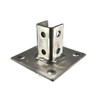 Square Channel Strut Post Base 316 Stainless Steel 4 Hole