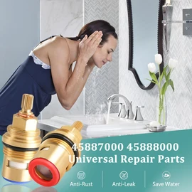 2Pack Ceramic Cartridge for Grohe 45887000 45888000, Faucet Cartridges Replacement Parts, Bathroom Faucet Cartridge Replacement, Cold and Hot Water for Ceramic Cartridges