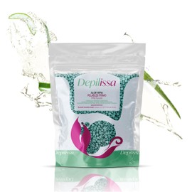 Depilissa Aloe Vera TIO2 Waxing Beads for Hair Removal, 400 g, Application without Fleece Strips, Suitable for All Skin Types, Face, Armpits, Arms, Legs, Bikini, Intimate Area, Full Body Hair Removal